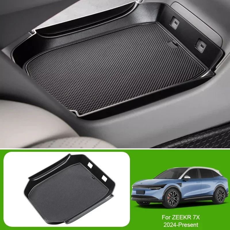 

Car Armrest Box Storage Door Storage Barrel For ZEEKR 7X 2024-Present GPS Organizer Under Centrol Control Tray Water Cup Holder