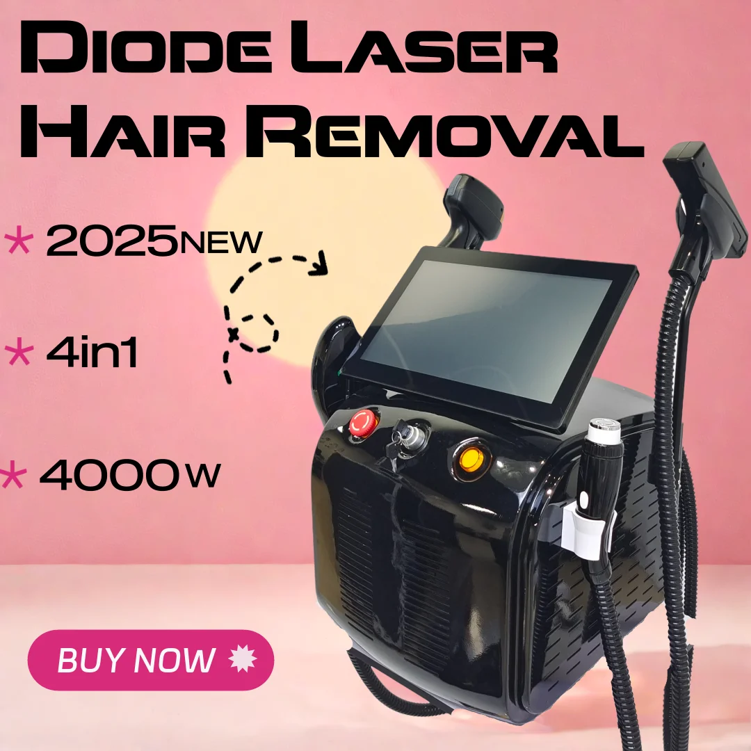 

NEW 4in1 Soprano Titanium Ice Platinum Diode 4 Wavelength Laser ND:YAG RF IPL OPT Machine Painless Hair Removal Machine 2025