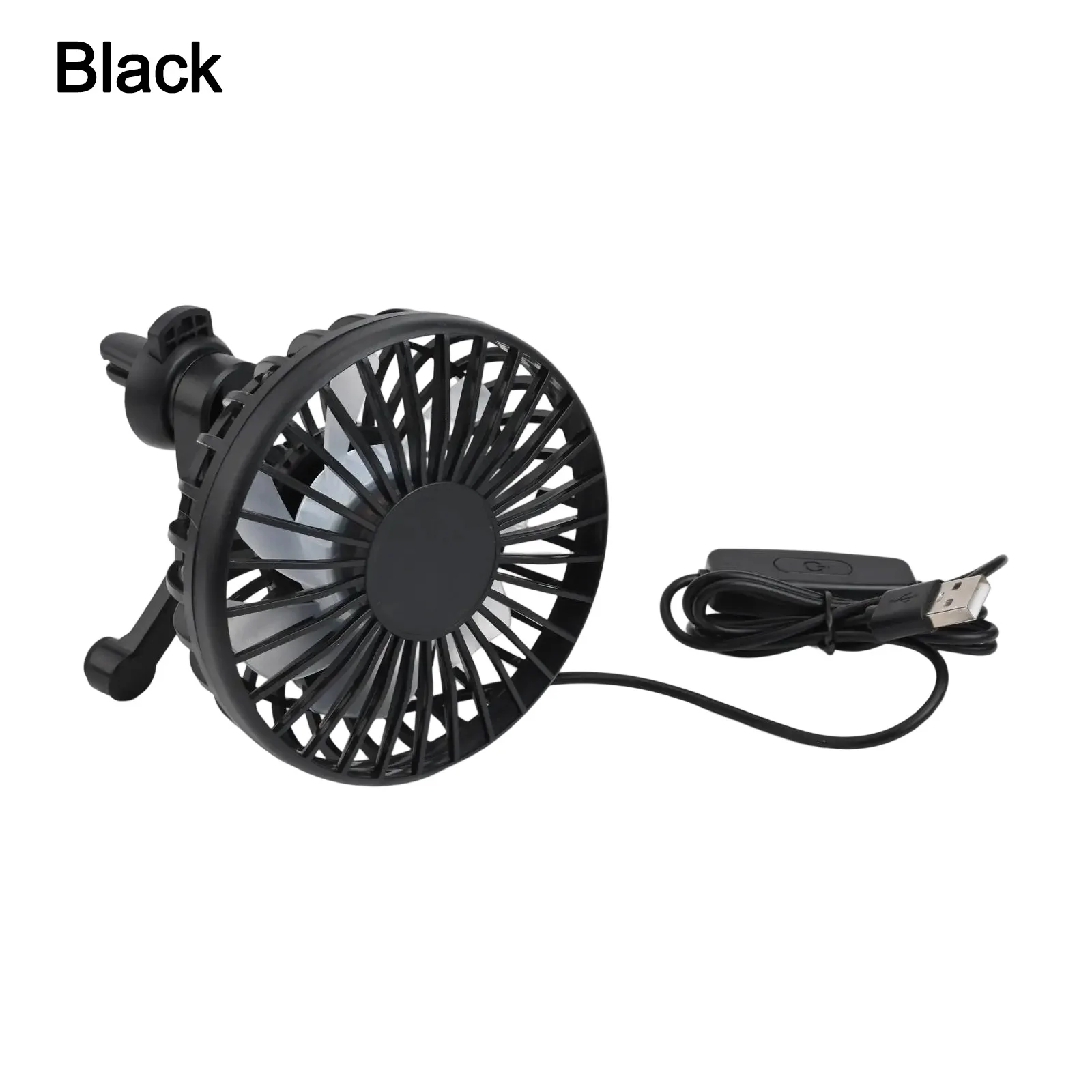 3-Speed Fan Mini Desk Fan On-the-Go Use ABS Material Air Conditioning Outlet Fit Large Truck Compatibility For Car