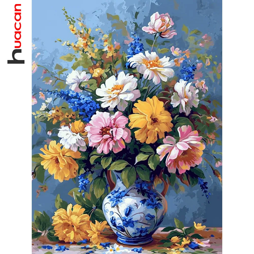 Huacan Neuheiten 2026 5D DIY Diamantmalerei Gänseblümchen-Vase Diamant-Mosaik Blumen-Set Dekorative Gemälde