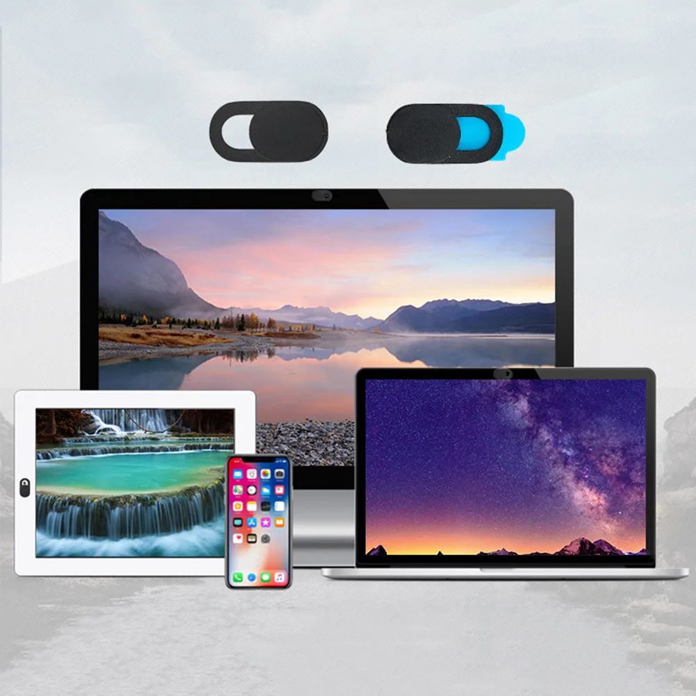 

6pcs Webcam Slider Anti-Peep Webcam For Smartphone Computer Laptop Web Camera Cover Privacy Protection Plastic Cover Black