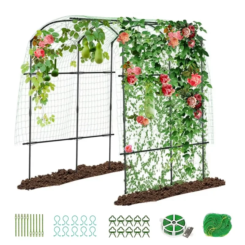 Tall Garden Arch Trellis for Climbing Plants, 87in Tall Metal Plant Support Trellis Archway for Climbing Vine Vegetable/Fruit