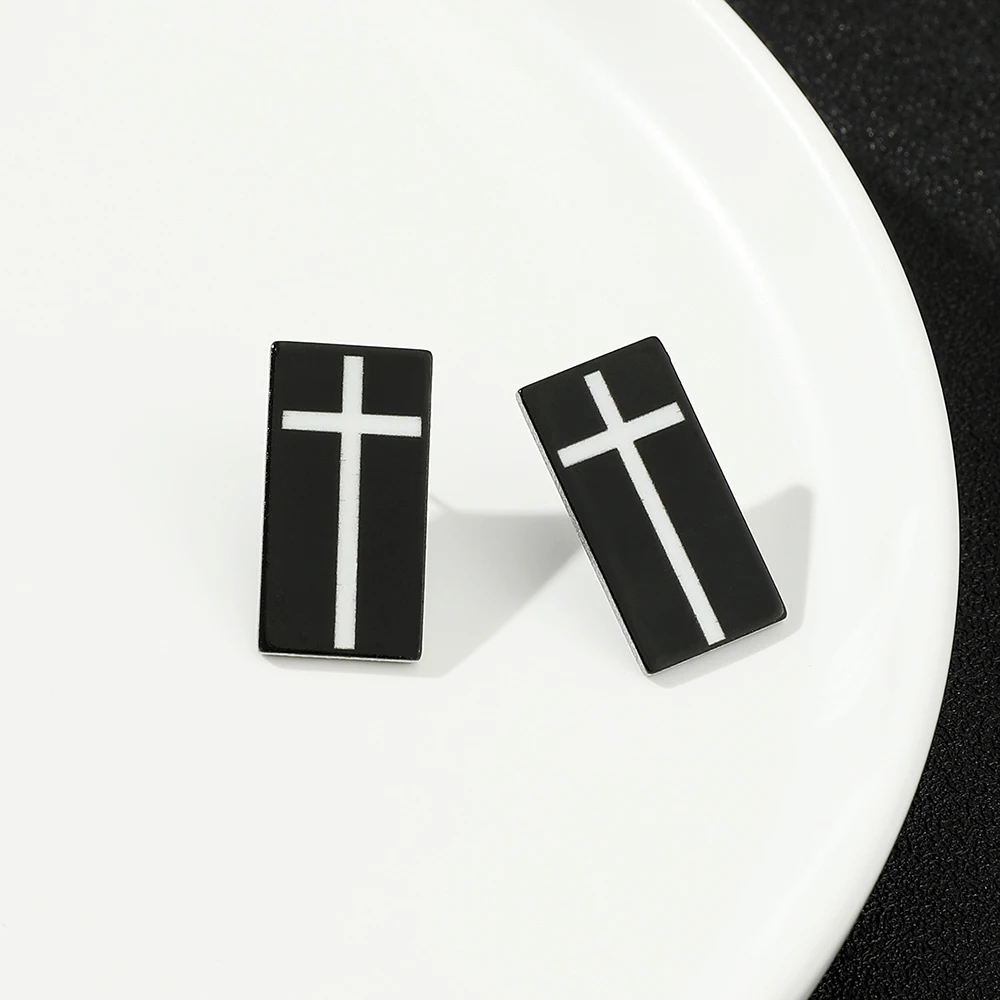 Tokyo Revengers Earrings Square Cross Ear Studs Creative Cartoon Periphery Cosplay Jewelry Accessory for Fans
