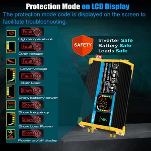 Auto modifiziert Sinuswellenwechselrichter, Stromtransformator, LCD -Display, Fahrzeugrichter, 2USB, 4000 W, 6000W, 12 V, 220 V, 110 V 10 Hauptverkäufe 6000W Wechselrichter - №7