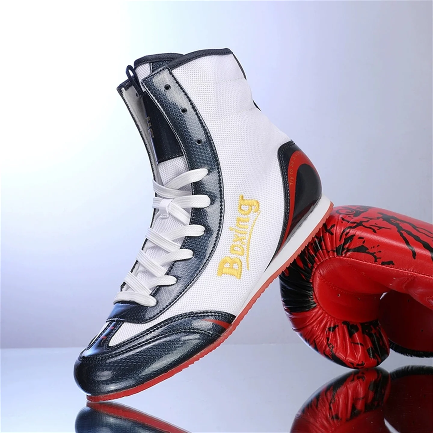 

Professional Boxing & Wrestling Shoes for Men/Women - Lightweight, Breathable, Non-Slip , Sanshou/MMA Training