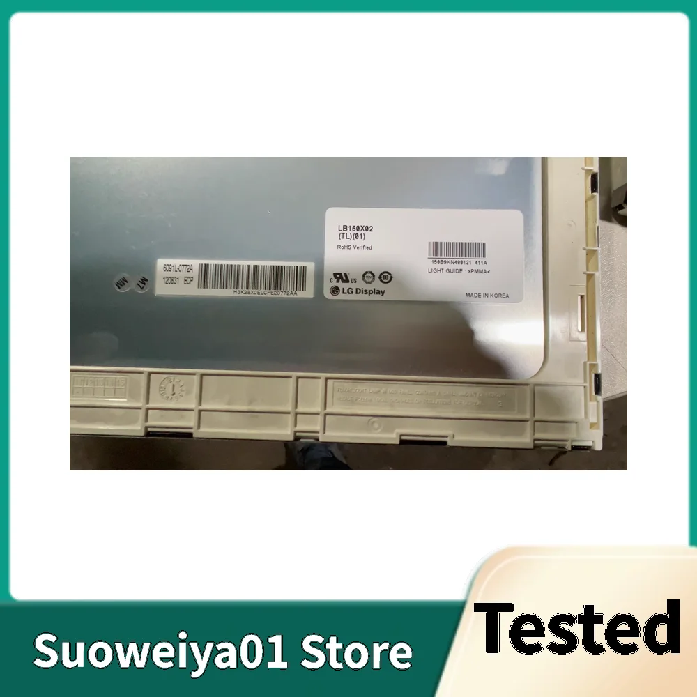 LB150X02-TL01 LCD industrial verificado original com resolução de 15,0 polegadas 1024 (RGB) × 768