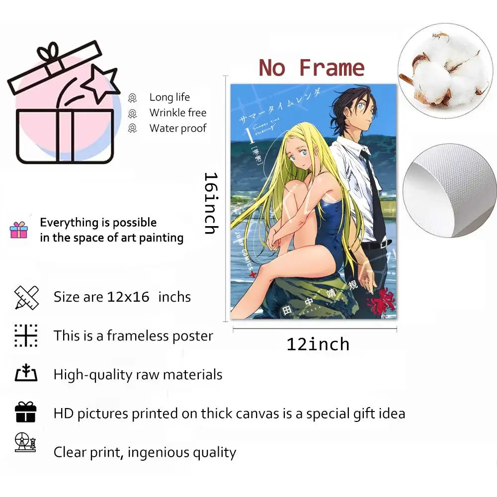 Manga Timeloop Mystery Summer Time Rendering Painting Calligraphy Canvas Wall Art Mural Living Room Canvas Decor Gifts