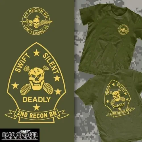 Usmc United States Marine Corps 2Nd Recon Reconnaissance Battalion T-Shirt Men Summer Round Neck Men'S T Shirt Casual Tees