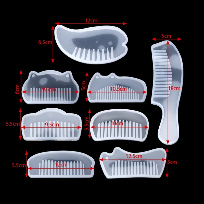 S1Y1 Resin Casting Mold Silicone Comb Mold for DIY Mirror Comb Hair Pin Hand Craft