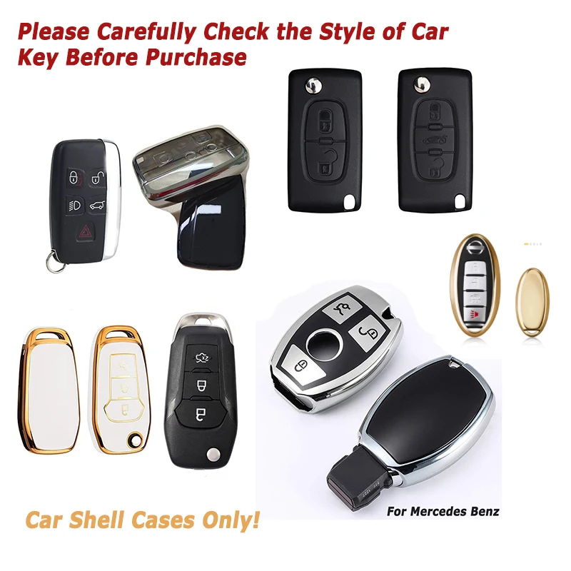 

Clearance Car Key Shell Covers Cases For Land Rover For Ford For Peugeot For NISSAN For Mercedes Benz Car Accessories