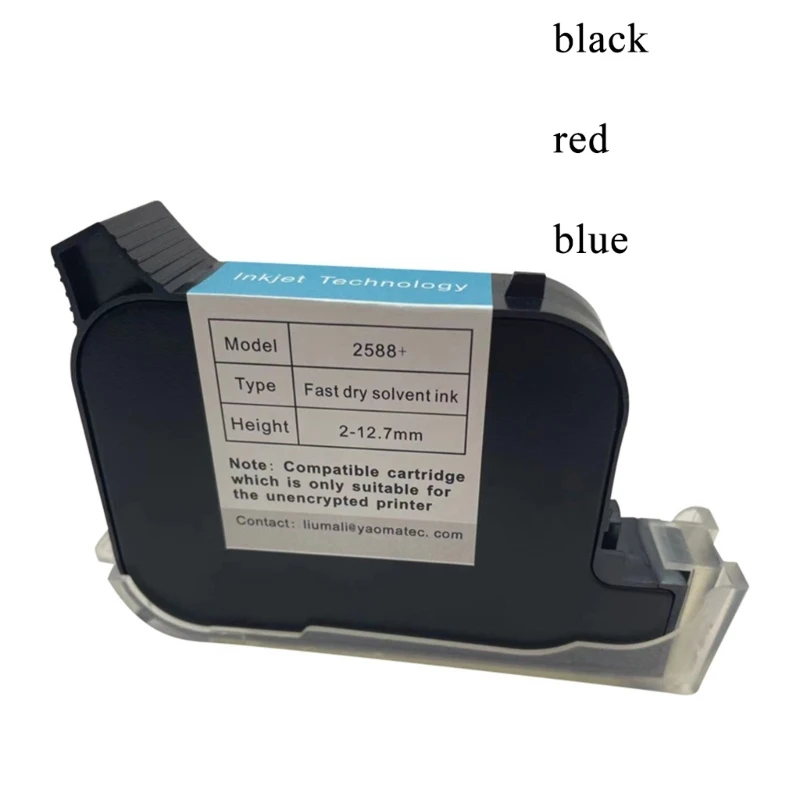 12.7mm 2588+ Handheld Ink Cartridge for Unencrypted Inkjet Printer Quick Dry