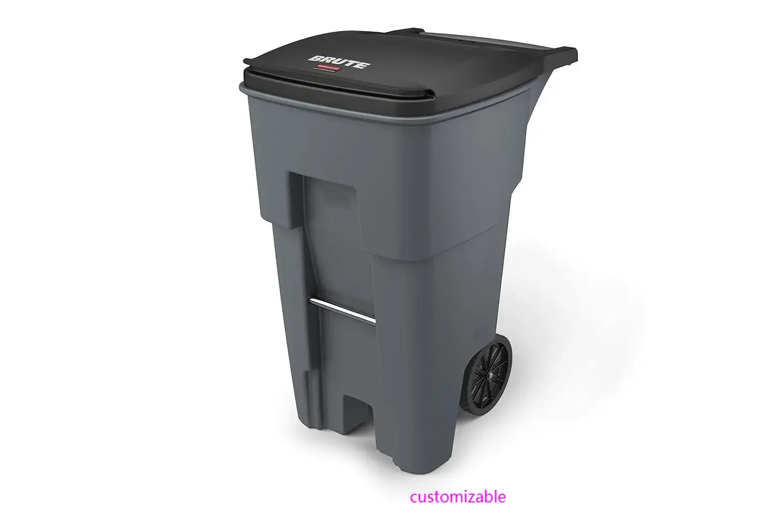 

Коммерческая продукция Rubbermaid, пластиковый мусорный бак/бак с колесами, 65 галлонов, для ресторанов