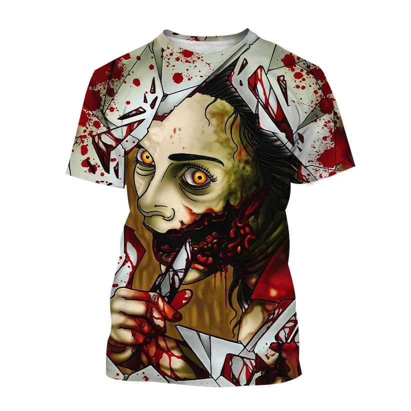 New Summer Men Dracula Movie Horror Death Demon 3d Printed T-Shirt Fashion O Neck Short Sleeve Street Personality Plus Size Top