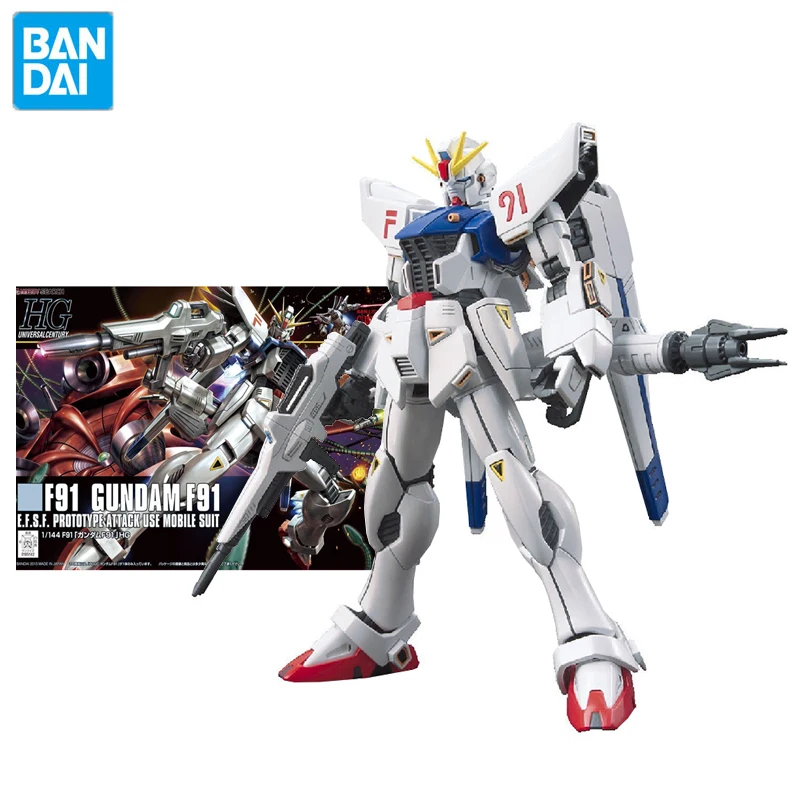 

Bandai Genuine Gundam Model Garage Kit HGUC Series 1/144 F91 Gundam Anime Action Figure Toys for Boys Collectible Toys