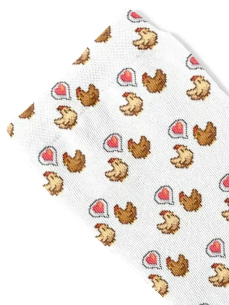 Stardew Valley Chicken Love Socks Children's bright garter Mens Socks Women's