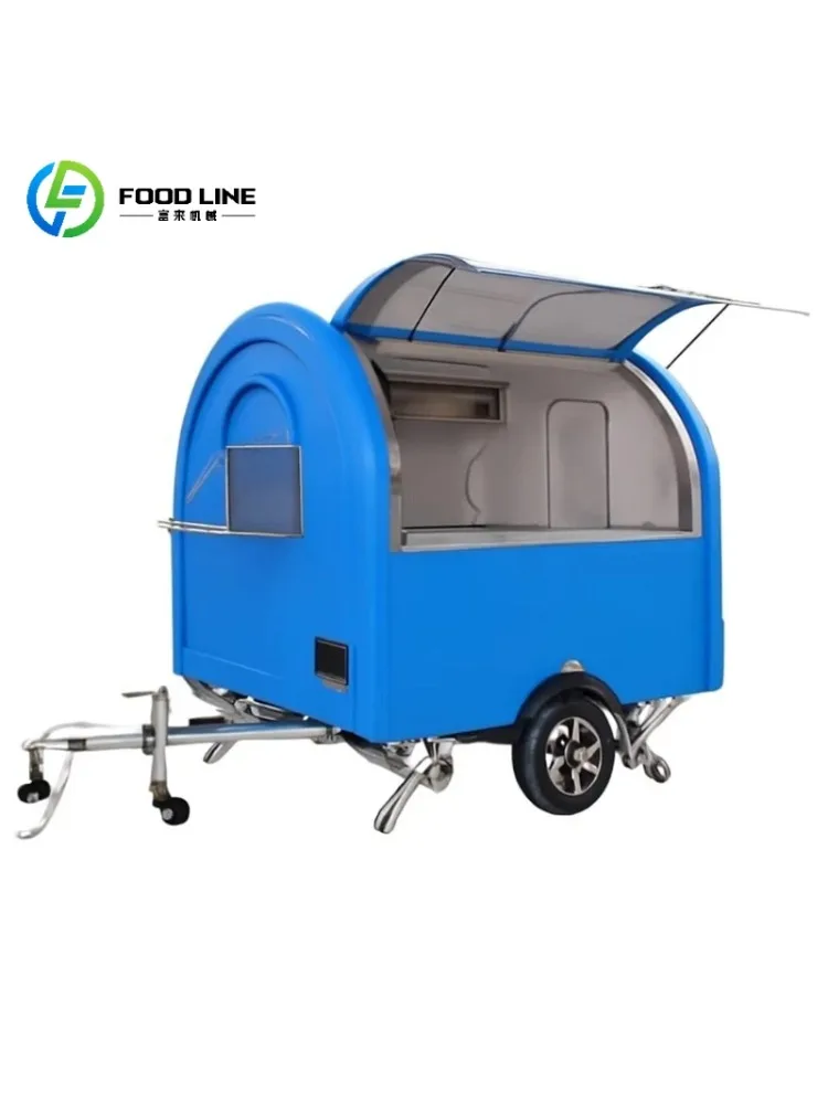 Factory Promotion Navy Blue Small Traction Style Non-Powered Trailer Customizable with Stickers Used for Food Application