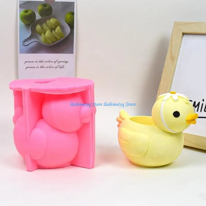 

573B Concrete Vase Silicone Mold DIY Handmade Duck Flowerpot Plaster Epoxy Resin Mold