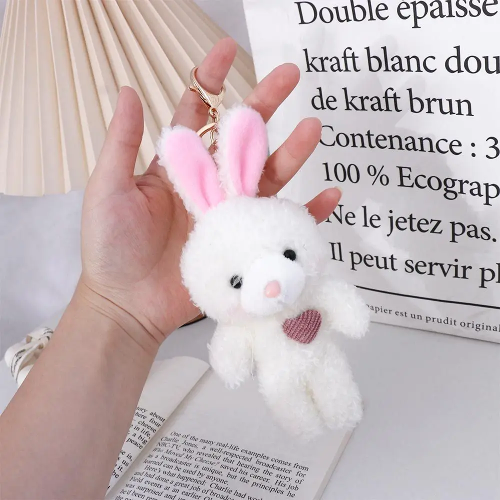 DIY Trinket Plush Pendant Stuffed Animal Toys Plush Rabbit Keychain Dog Plush Keyring Backpack Pendant Bear Plush Keychain