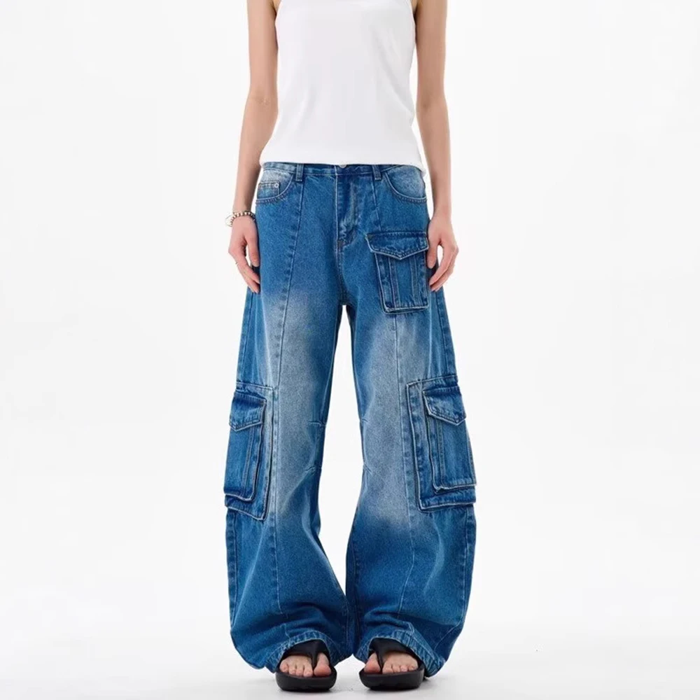 

Новая летняя мужская рабочая одежда с несколькими карманами, джинсовые брюки, американский ретро-модный тренд, уличные тонкие дышащие нишевые мужские штаны