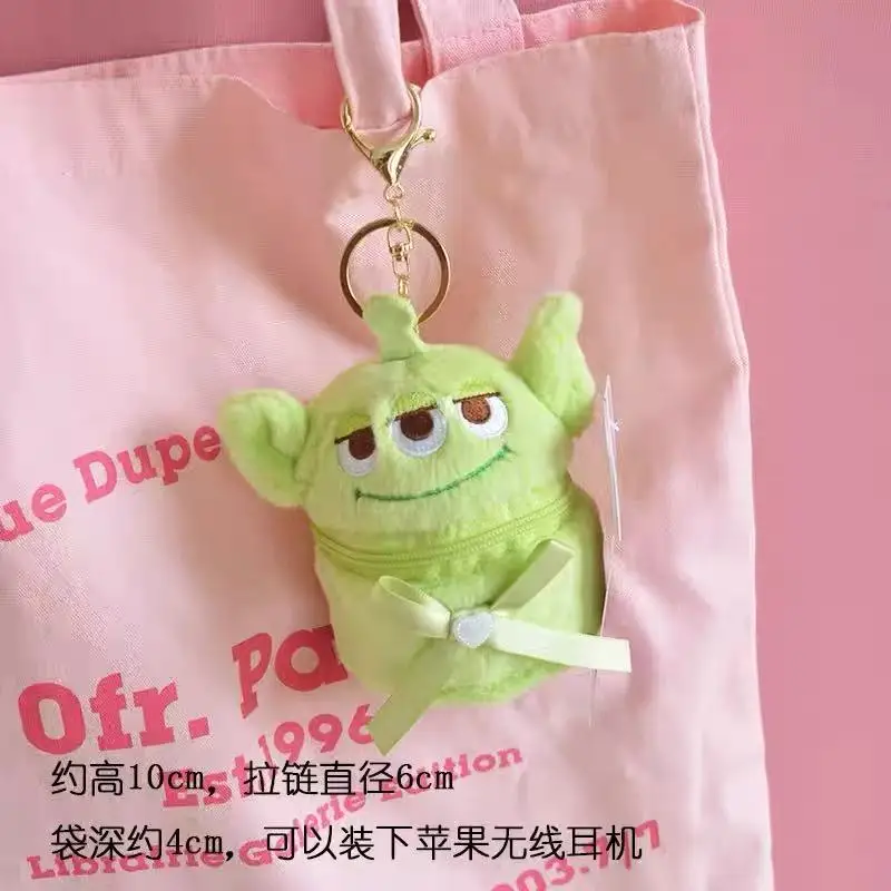 Toy Story Alien-funda abatible de felpa suave para auriculares, monedero de doble capa con cremallera, almacenamiento de joyería, regalo de Navidad para niña, 10Cm