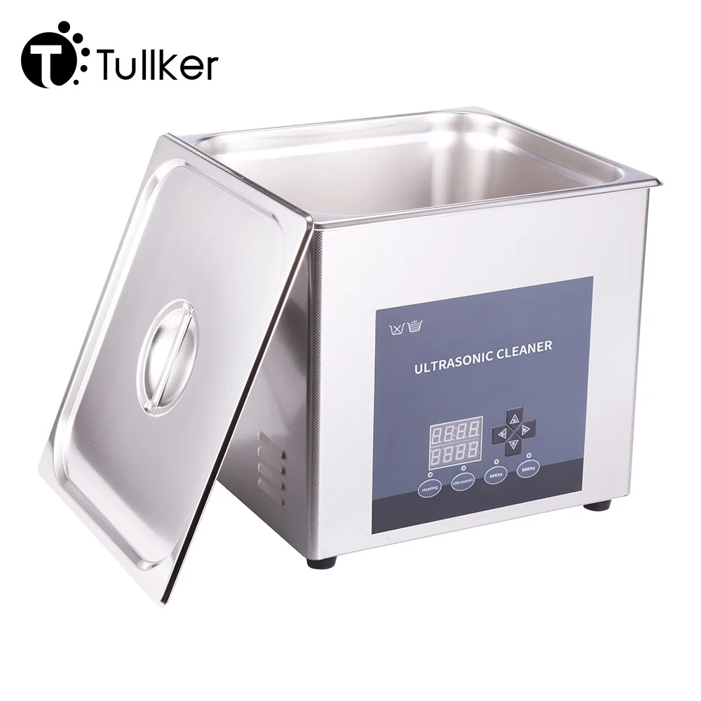 Tullker 15L Dual Frequency 40kHz 80kHz Ultrasonic Cleaners Car Engine Block Gear Precision Blind Blinding Parts Automotive