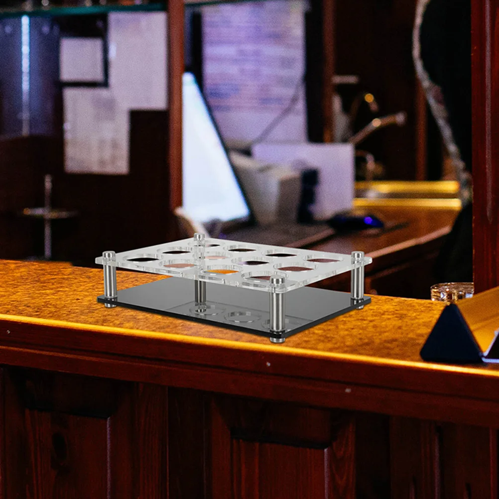 

12 Hole Bullet Cup Holder Acrylic Tray for Whiskey Shots Glass Rack Bar Server 3x4cm Portable Organizer Storage Home Use