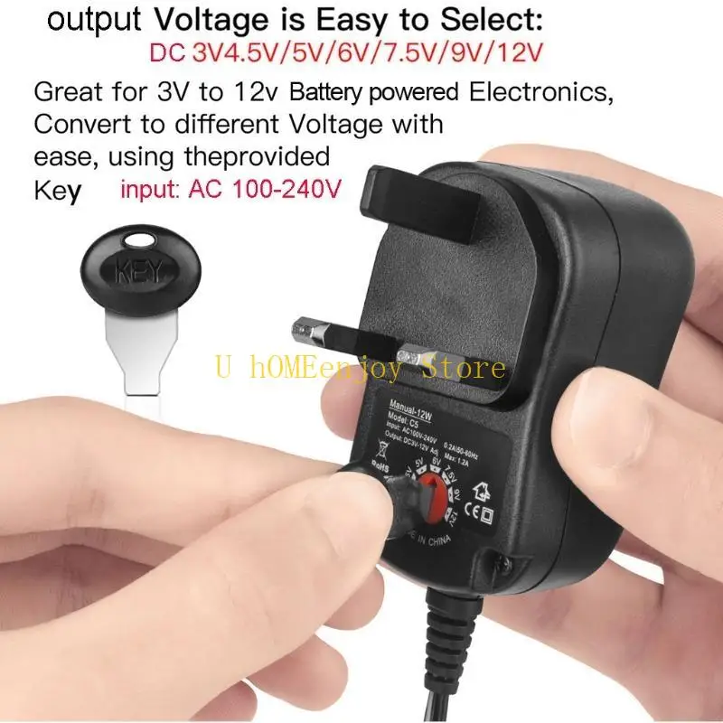 B0KF Adjustable Power  Supply Adapter AA 3A Battery Eliminators Replace 2-8pcs 1.5V Battery for LED Light Decoration