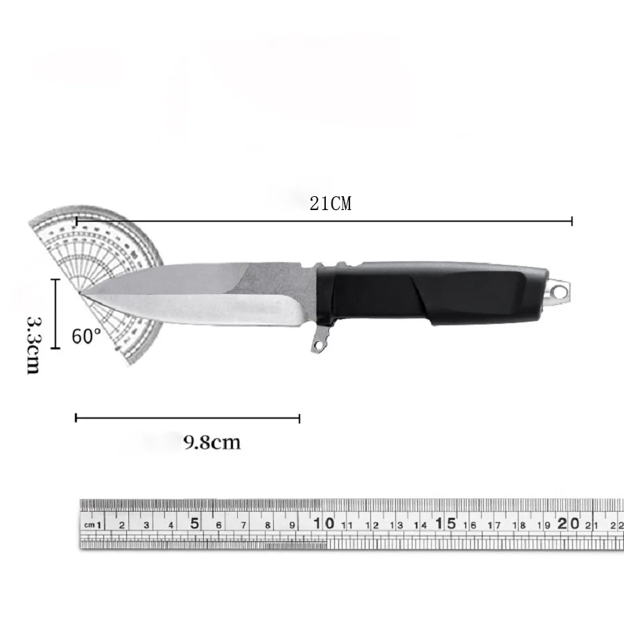 1pc，Outdoor High hardness knife, extreme force straight knife, multi-function camping fruit knife, survival knife, hunting knife