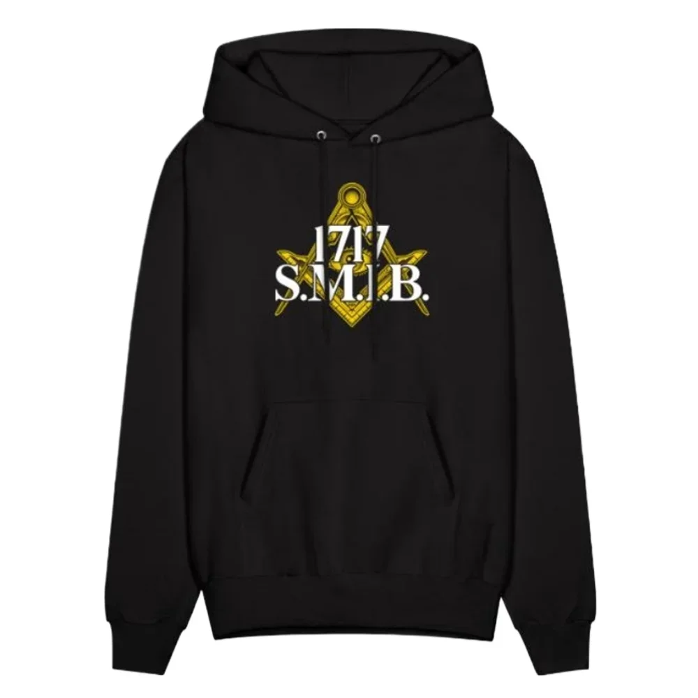Masonic 1717 SMIB Square & Compasses Symbol Freemason Fraternal Pullover Hoodie 100% Cotton Comfortable Casual Mens Sweatshirts