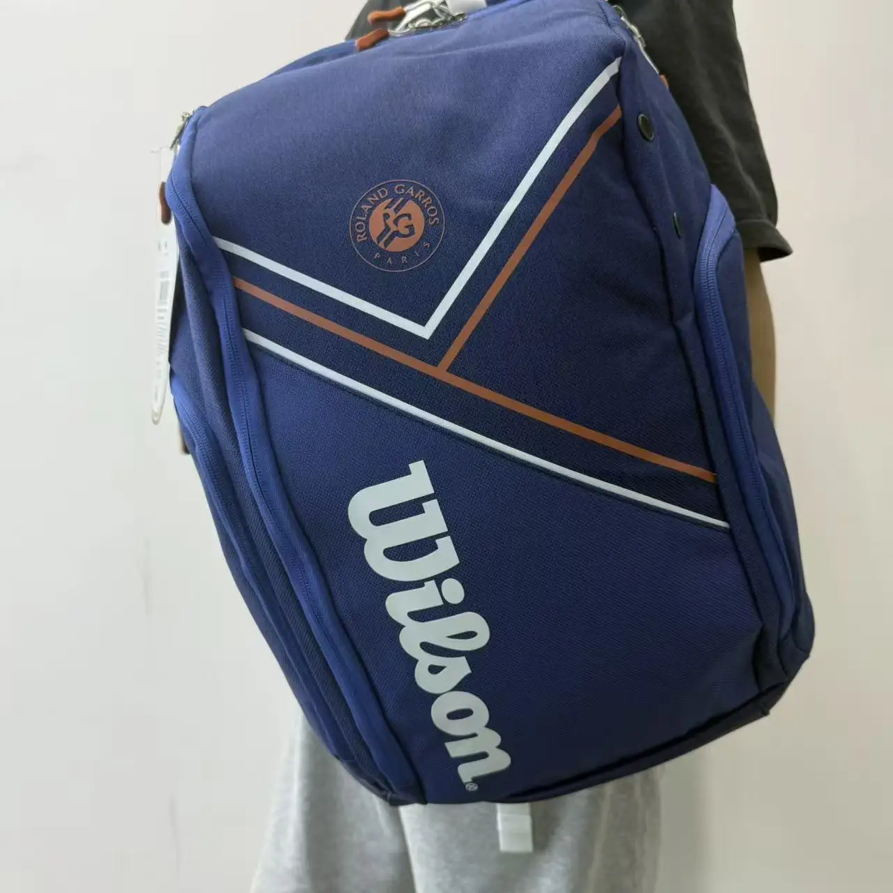 

Теннисный рюкзак Wilson Super Tour RG France Open Sport Темно-синяя теннисная сумка Hold 2, ракетка с карманом для термохода