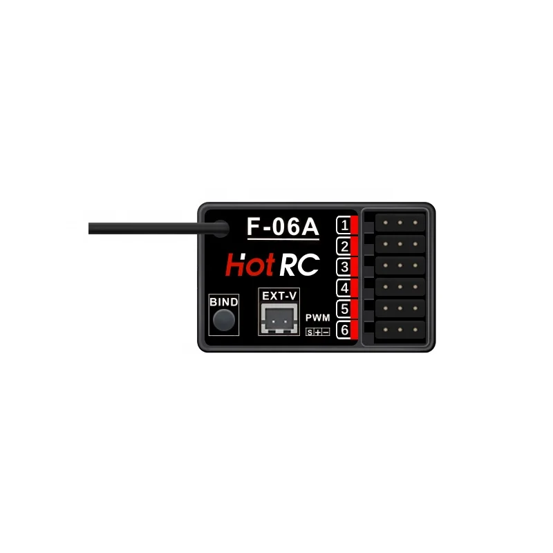 HOTRC DS-650 6채널 2.4G 무선 시스템 송신기 F-06A 수신기 컬러 스크린 리모컨 플라스틱 업그레이드 RC 보트용