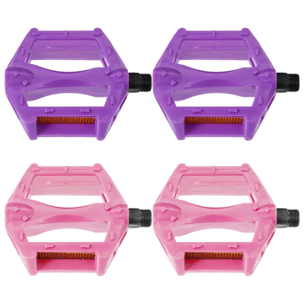 

2 Pairs Childrens Mountain Bike Pedals Non slip Replacement Plastic Durable Lightweight Anti slip Texture Versatile Terrain