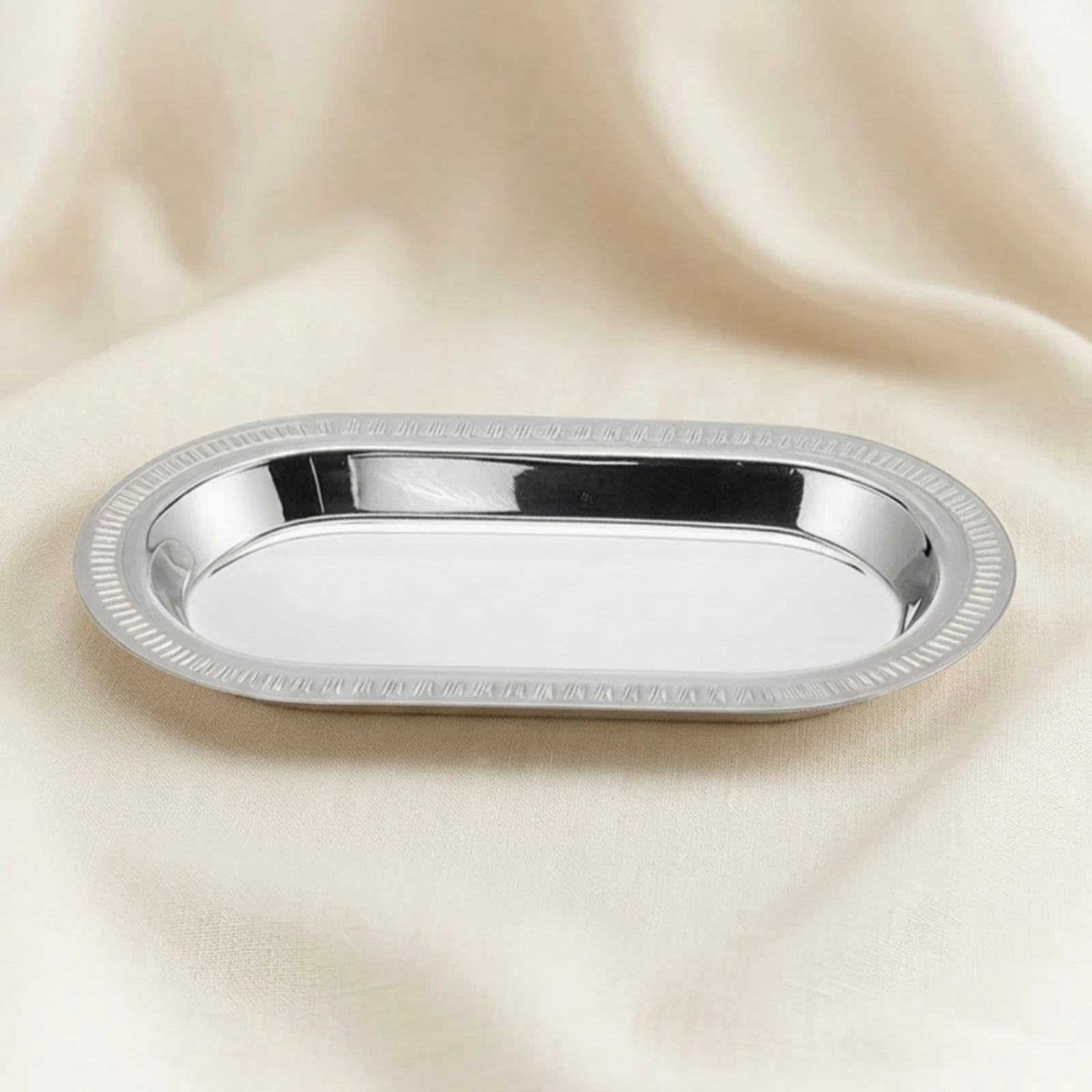 Stainless Steel Serving Tray Mirror Finish Serving Tray with Handles Easy to Clean Dishwasher Safe for Hosts, Tea Service