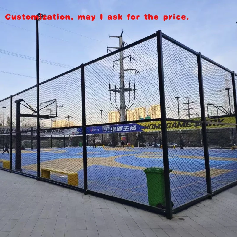 custom.Sports Stadium Fence Basketball Court Wire Mesh Sports Stadium and Lighting Equipment Lamp Posts Can Be Quoted at Any