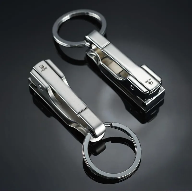 304 Stainless Steel Keychain Minimalist Waist Hanging for Men Creative Handmade Car Key Pendant Portable Key Holder