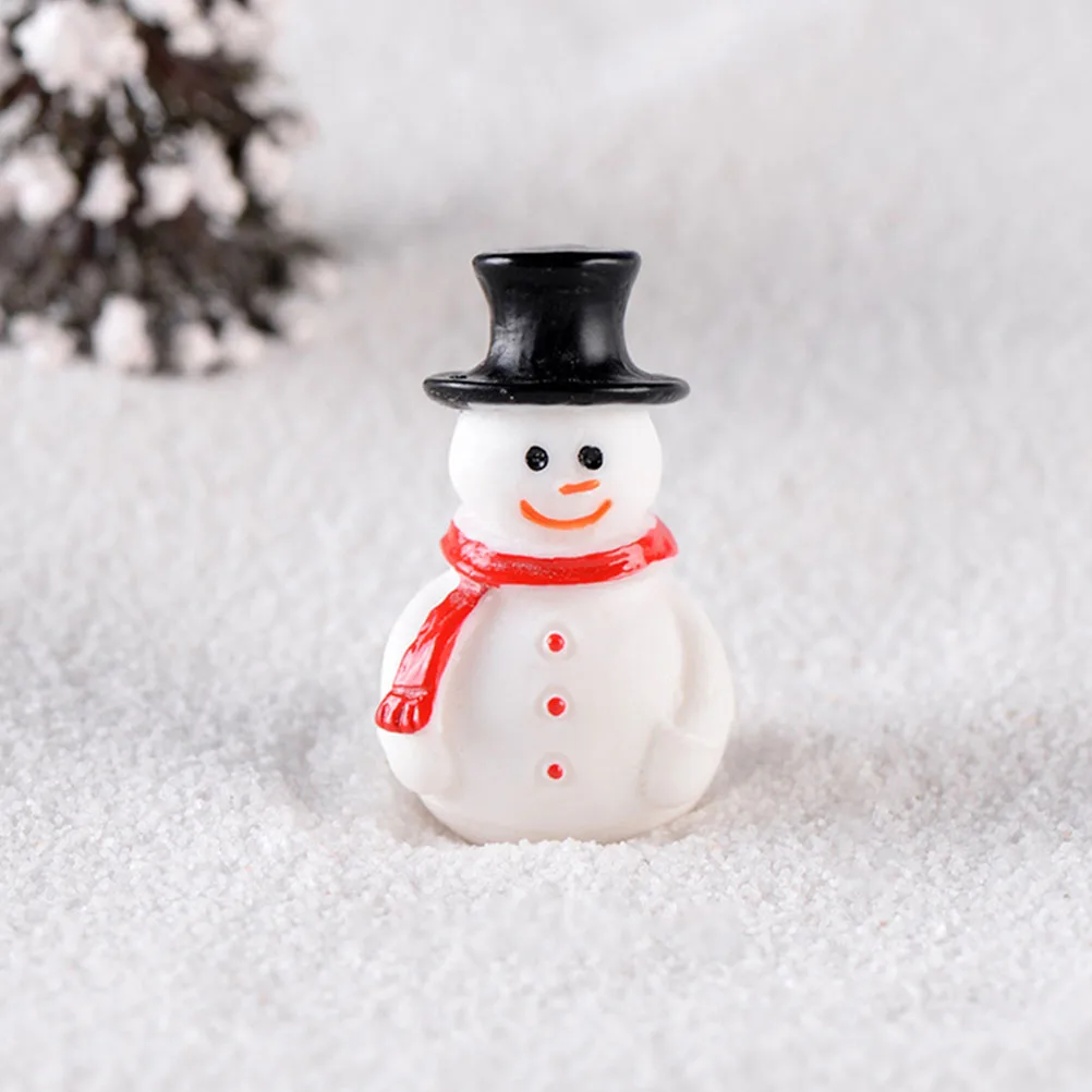 

20pcs Christmas Miniature Snowman Figurines Resin Craft For Home Party Decor Desktop Xmas Decoration Ornaments