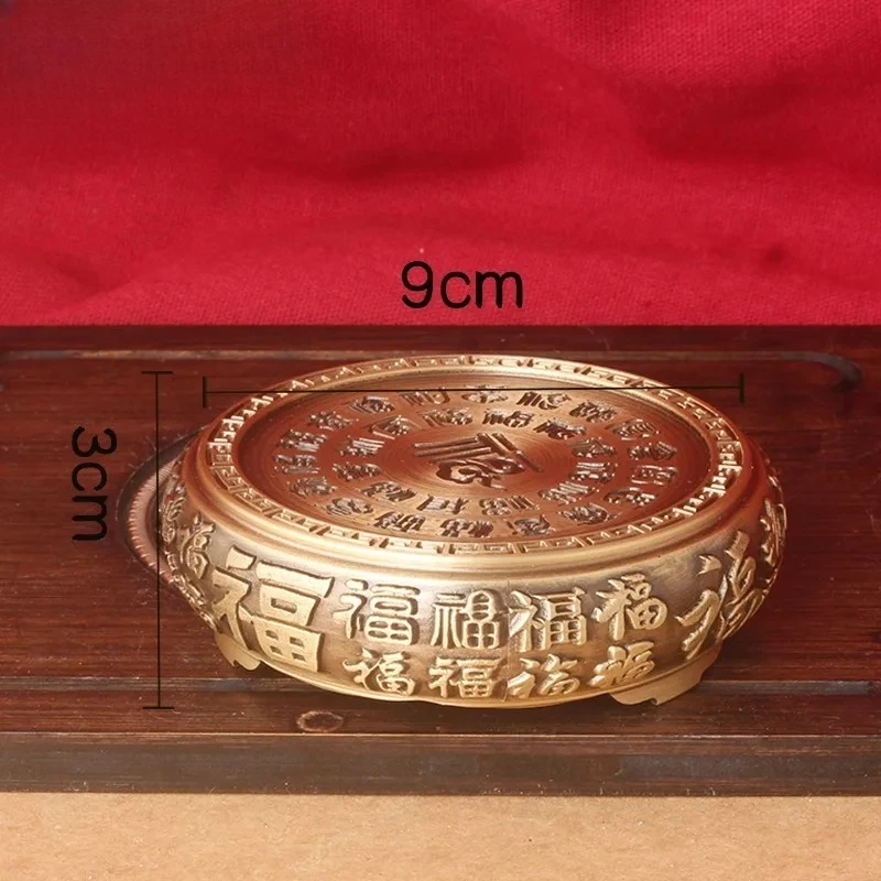 Hundred Blessings Relief Base Chinese Circular Ornament Base Home Decor Ornaments Vase Base Religious Decorative Accessories