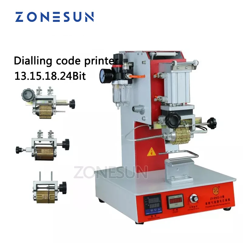 

ZONESUN ZY-RM2-DP Pneumatic Dialling Code Printer Automatic Leather LOGO Hot Stamping Embossing Machine Heat Press Machine
