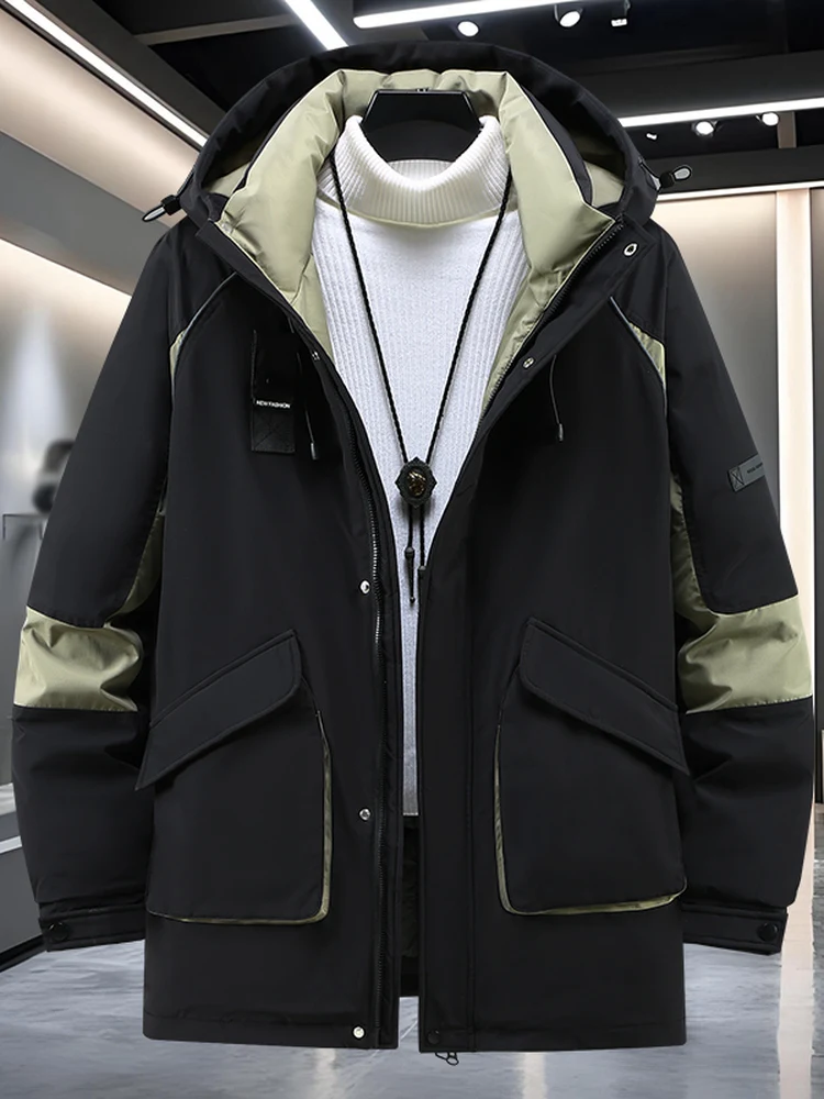 

Мужская удлиненная утепленная хлопковая куртка для активного отдыха, ветрозащитная, водонепроницаемая, больших размеров, не объемная, не пуховик