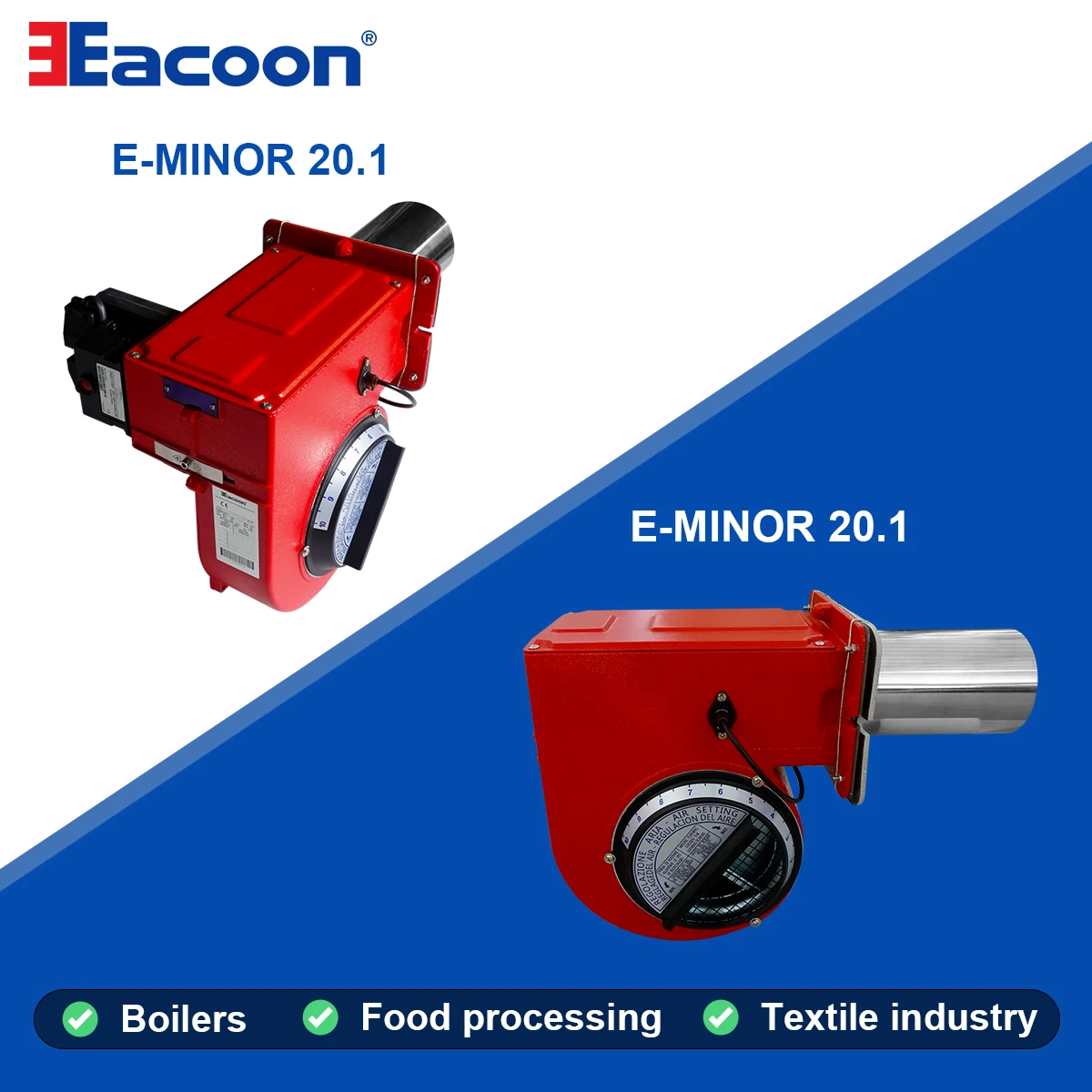 Eacoon Light Oil  Industrial Burners Incinerator Boiler Waste Oil Burner Wholesale Heating System 237-332KW Thermal Power