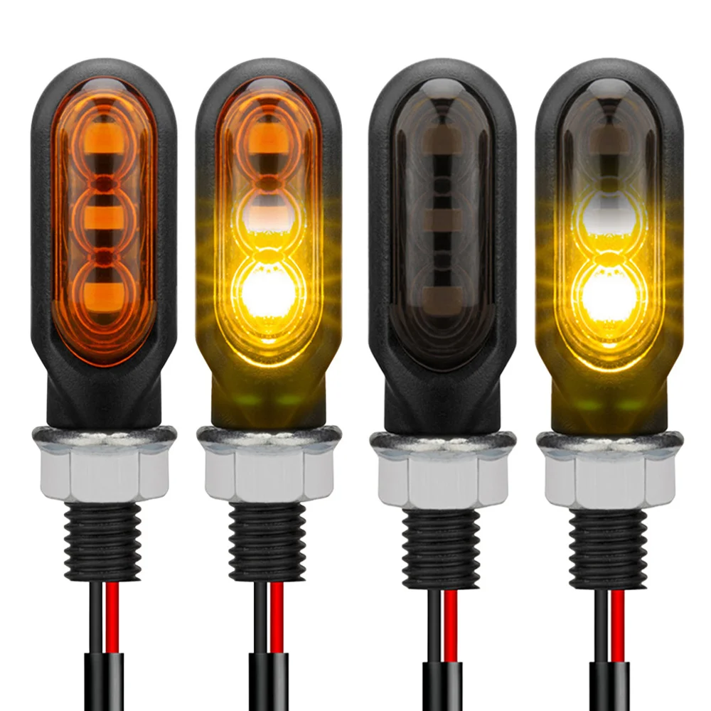 

2pcs Motorcycle LED Turn Signal Light Amber Flashing Light Blinker Turn Signal Lamp 12V Moto Indicator Waterproof Tail Light