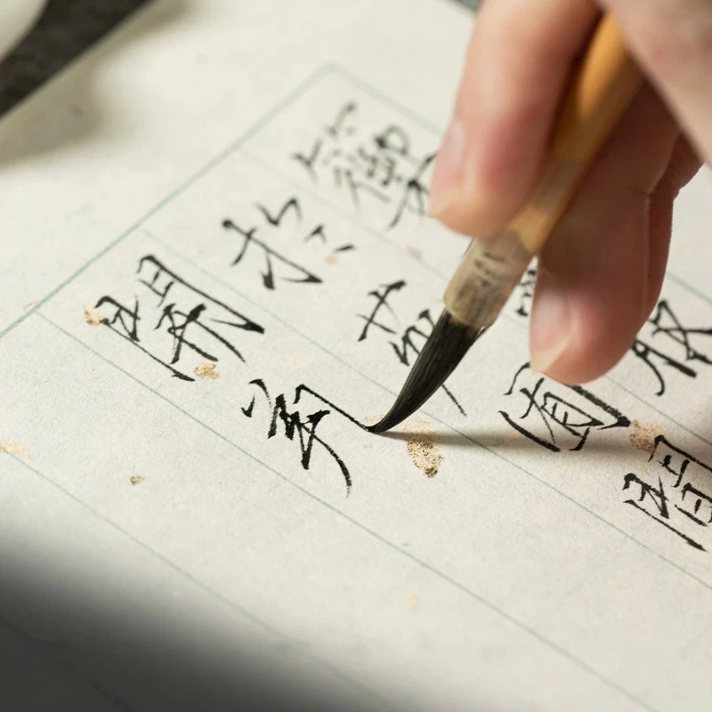 Chinese Calligraphy Writing Brush for Regular Script Copying Scripture Writing Brush for Beginners Practice Art Studying Supply