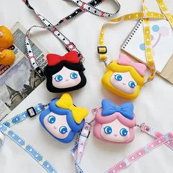 Cute Wallet Kawaii Princess Crossbody Bag Silicone Coin Purse Waterproof Shoulder Bag Cartoon Wallet for Teen Girls Women