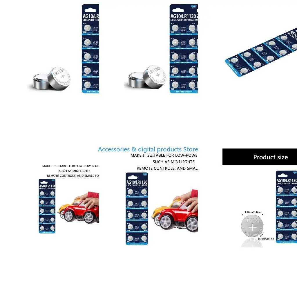 77JD AG10 LR1130 Button Cell Batteries 1.55V Button Coin Reliable Power Coin Cell Keyless Entry Battery For Small Electronic