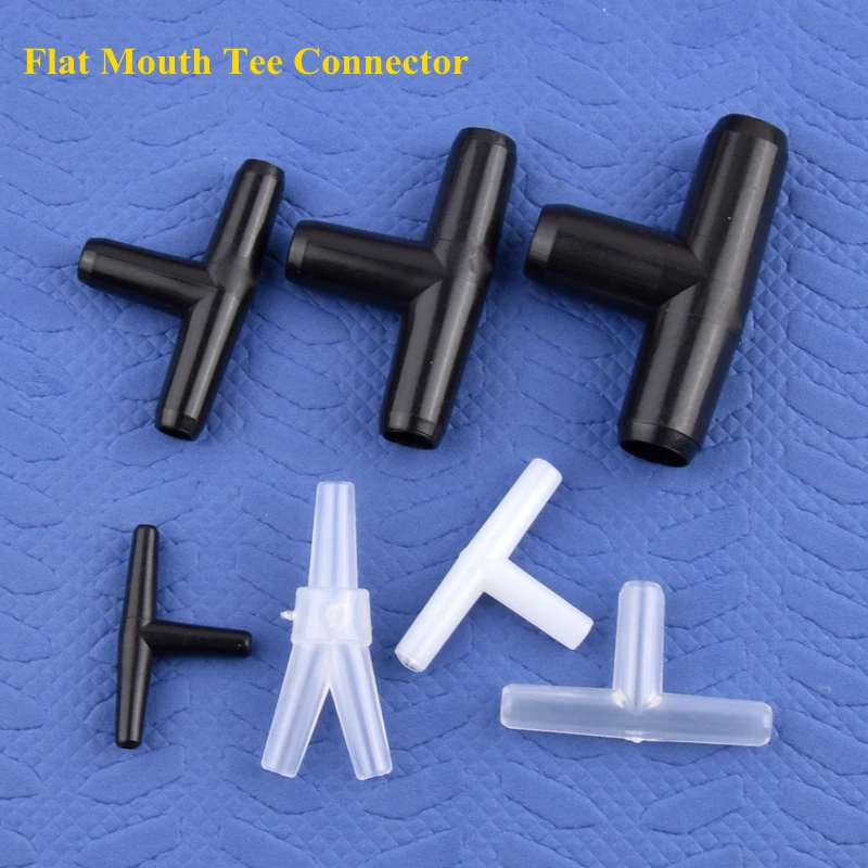 3~10mm Flat Mouth Tee Connector Aquarium Tracheal Joint Air Pump Hose Connectors Water Tube Joints Plastic Equal Dia 3-Ways