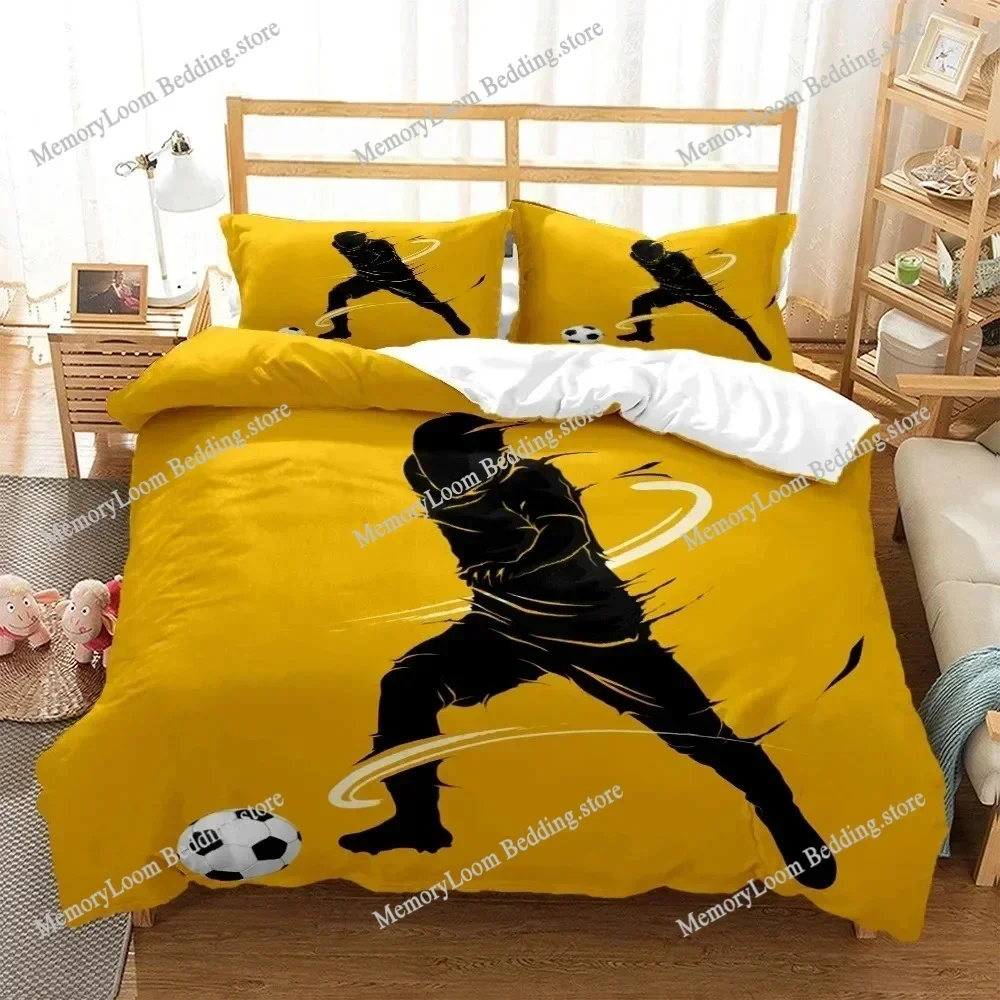 3D Football Duvet Cover Soccer Football Digital Print Polyester Bedding Sets Child Kids Covers Boys Bed Linen Set Teens