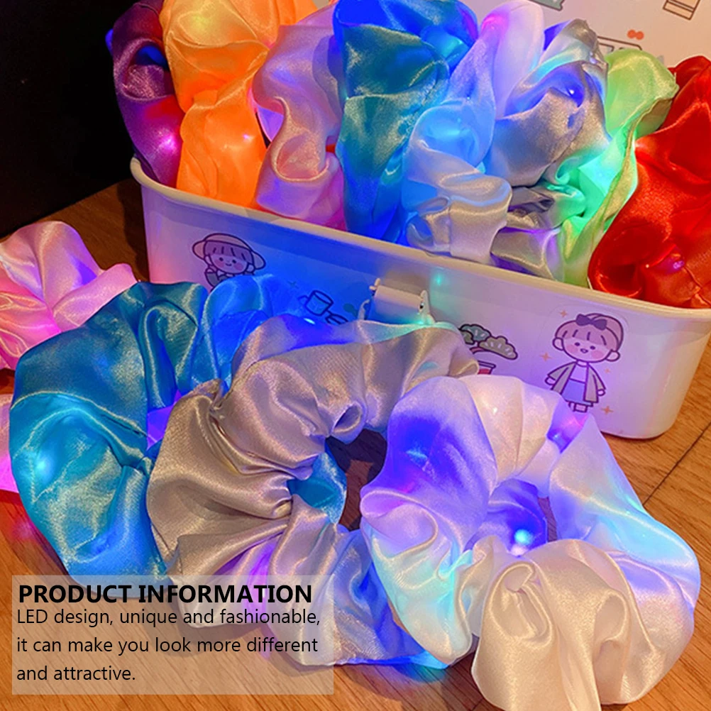 

8Pcs Night Glow Hairbands Ropes Fabric Hair Accessories Party Stage Use