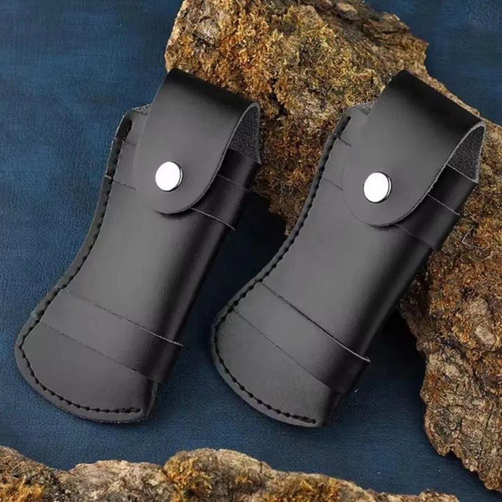 High Quality Black/Brown Sheath Holder PVC Leather 12*6.5cm Pocket Hunt Belt Loop Case Camp Outdoor Carry Case