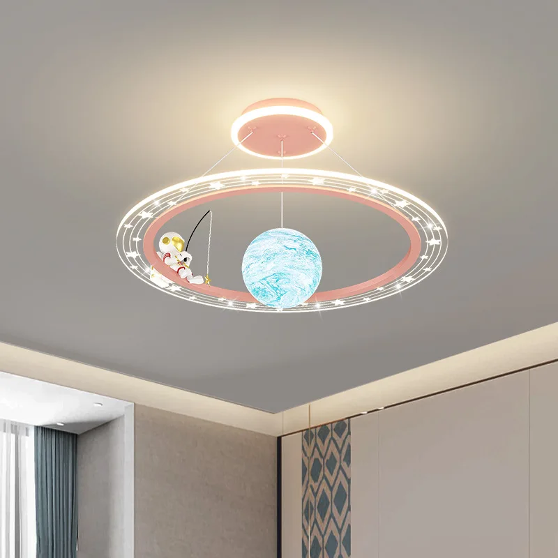 Modern Astronaut LED Chandeliers for Children Room Boy Study Ceiling Pendant lamp Remote Control nursery Bedroom Indoor Lighting