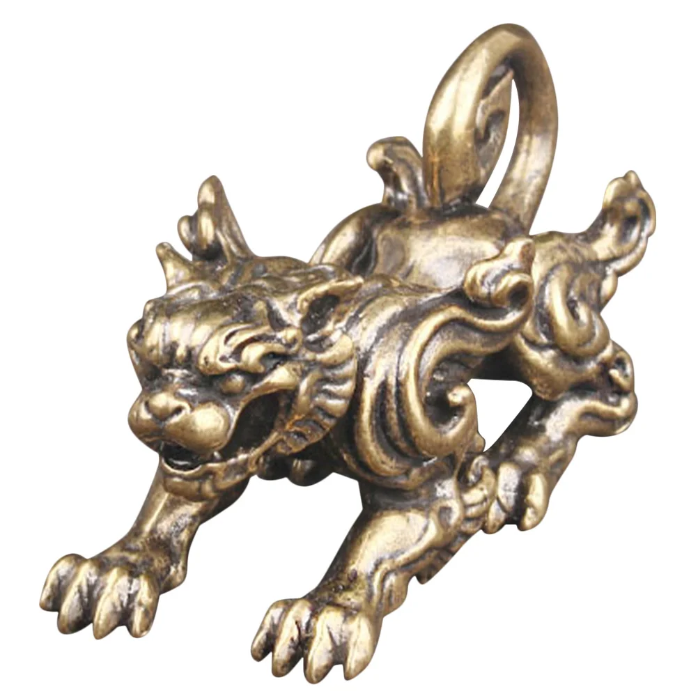 

Brass Kylin Statue Design Home Office Decoration Small Exquisite Luck Ornament Prosperity Wealth Sculpture